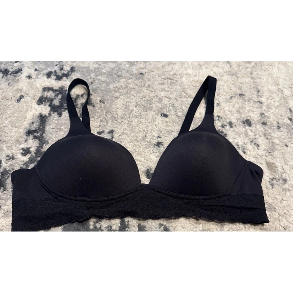 Warners Black Bra 38B Wireless Padded Cups Adjustable Straps Style 05691